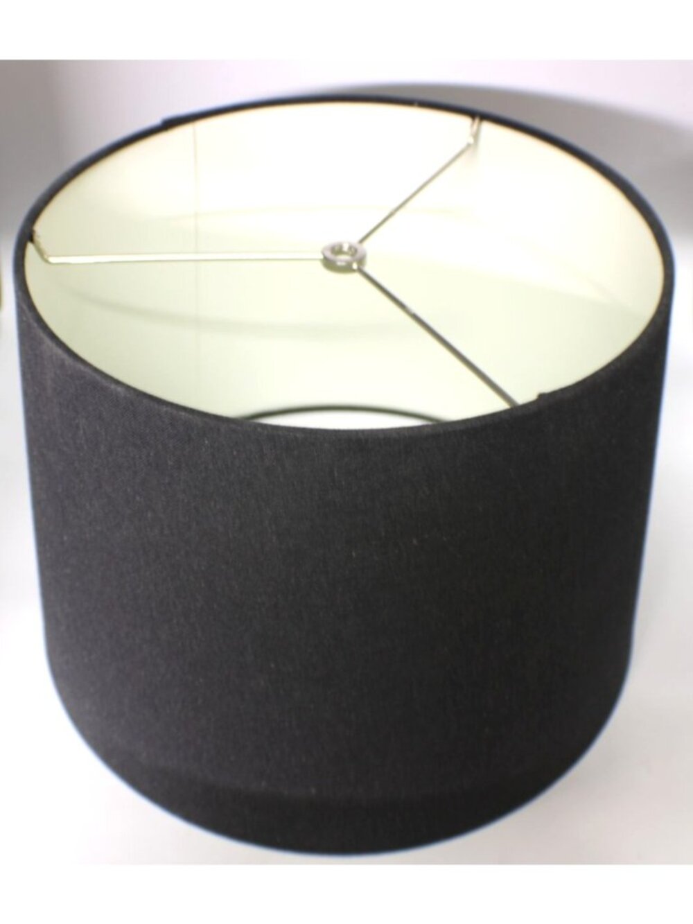 Black Linen Cotton Cylinder Drum Lamp Shade 12x10" Spider Fit Modern Simple